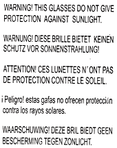 Sunglass warning