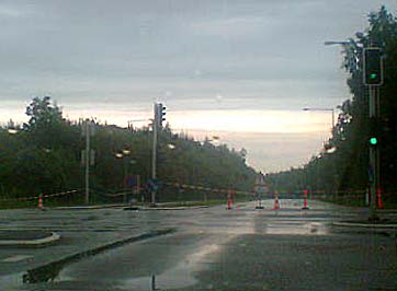 Road closed for water